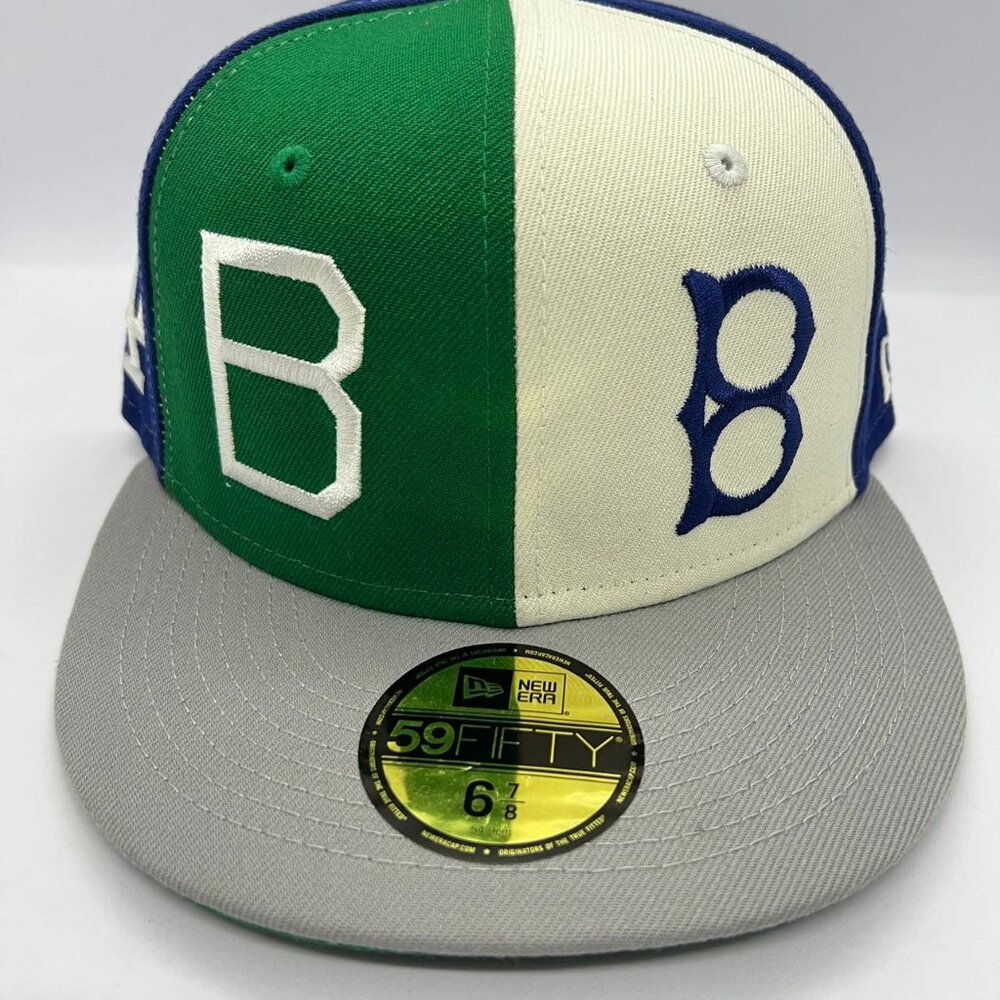 New Era Los Angeles LA Brooklyn Dodgers Pinwheel MLB Fitted Cap Hat Size 6 7/8
